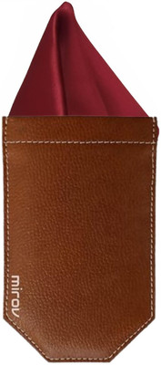 Mirov Geometric Print Faux Leather Pocket Square