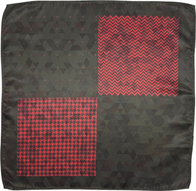 the tie hub Geometric Print Polyester Blend Pocket Square