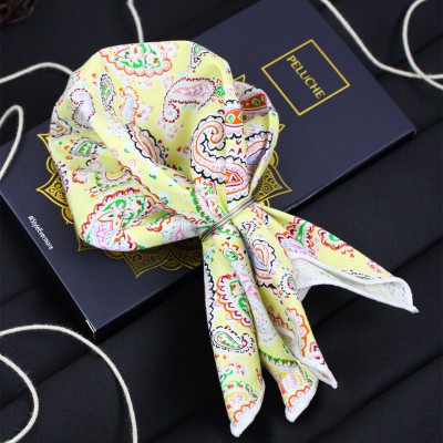 PELUCHE Floral Print Cotton Blend Pocket Square