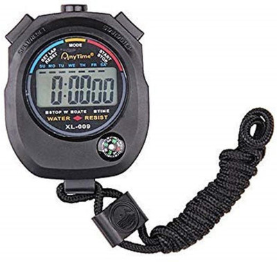 Techpugg Waterproof Digital LCD Stopwatch Chronograph Timer Counter Sports Alarm Xmas LCD Stop Watch(Black)
