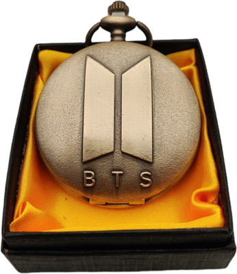 Classic Quirk Gandhi Style Vintage BTS Theme Logo Design Pocket Watch Key Chain