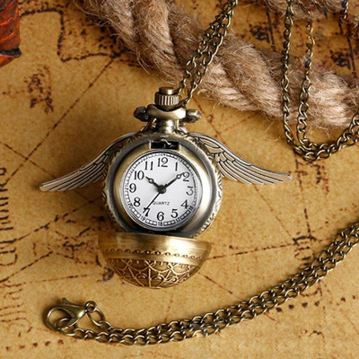 Classic Quirk Gandhi Style Vintage Harry potter Theme Snitch Chain Design Pocket Watch Key Chain