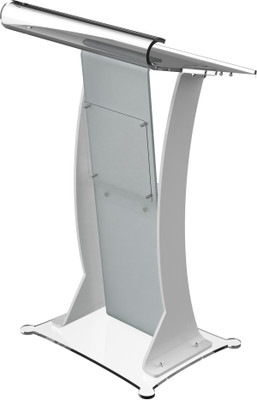 Classic Concepts CCP063 Acrylic Podium Frosted Look Front Panel With White Pillars Podium(White)