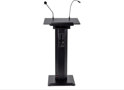 TECHCART Audio Podium Lectern Lecture Stand with Built-n Reading Light AP-6000 Podium(Black)