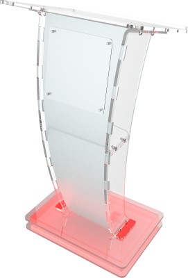 Classic Concepts Acrylic Podium For Churches,Conference,Speeches,Weddings,Classroom,Presentation Podium(White, Red)
