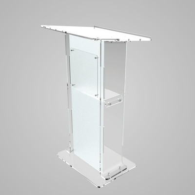 Classic Concepts CCP060 Acrylic Podium Frosted Look Front Panel with Clear Side Pillars Podium(Clear)