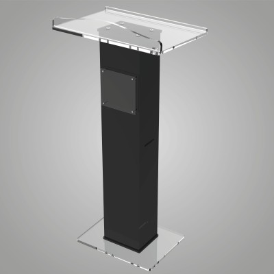 Classic Concepts Acrylic Podium Stand for Churches, Conference, Portable Modern Podium for Speech Podium(Black, Clear)