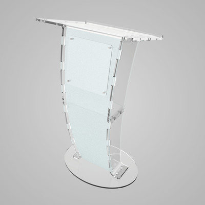 Classic Concepts CCP055 Acrylic Podium Frosted Look Front Panel with Clear Side Pillars Podium(Clear)