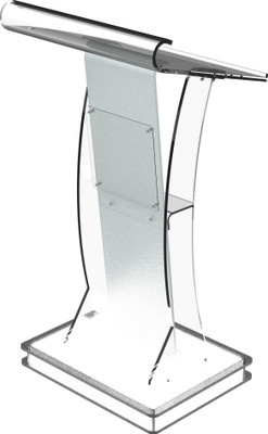 Classic Concepts CCP063 Acrylic Podium Frosted Look Front Panel with White LED Light Base Podium(Clear)