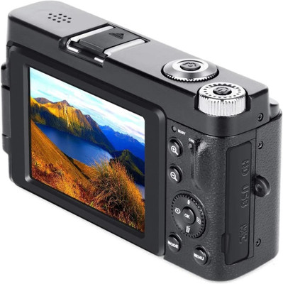 dkian 4K Video Compact Cameras with 16X Digital Zoom Anti Shake 2 Batteries DC101(48 MP, Black)