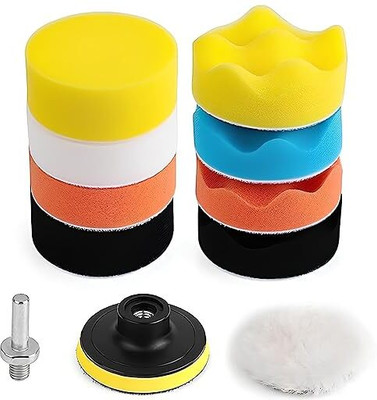 ZIVINI Car Foam Drill Buffing Pad, Polishing Pads Kit Car Polishing Pads Sponge And Woolen Polishing Waxing Buffing Pads Kits Vehicle Polisher(3 inch)