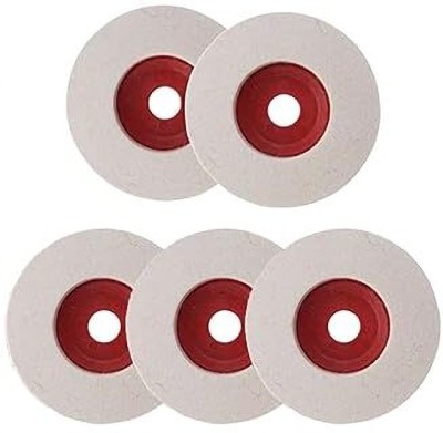 Implemental Xtra Power Felt Buff Pad 4 inch White/Wool Felt Buffing Pad Wheel Disc for Polishing Stainless Steel Metal Marble Glass Ceramic 100 x 16 MM (Set of 5) Glass Polisher(5 inch)