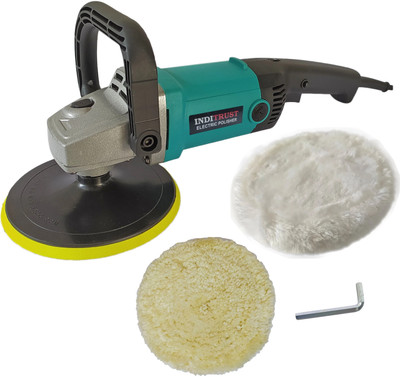 Inditrust 1500W 7Inch Electric Car Polisher Machine With Backup Pad And Wool Buffing Pad WITH 6 MONTHS WARRANTY Double Insulated With 6 Speed Adjustment Option Portable Vehicle Polisher(7 inch)