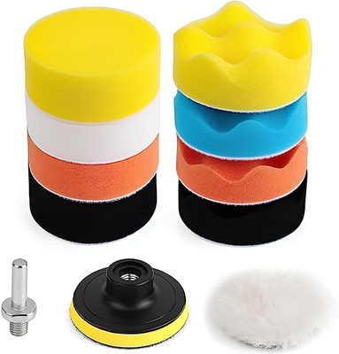 HGC Polishing Pads Sponge and Woolen Polishing Waxing Buffing Pads Kits Car Foam Drill 3-Inch Buffing Pad Vehicle Polisher(3 inch)