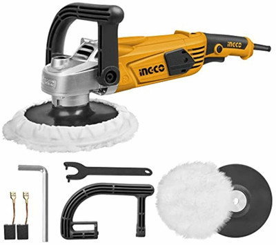 INGCO Angle Polisher Machine, 180mm Car Polisher Waxer Variable Speed Buffer Machine 1400W | 1500-4500 RPM Aluminum gear box with Backup Pad And Wool Buffing Pad Vehicle Polisher(5 inch) INGCO Angle Polisher Machine, 180mm Car Polisher Waxer Variable Speed Buffer Machine 1400W | 1500-4500 RPM Aluminum gear box with Backup Pad And Wool Buffing Pad Vehicle Polisher(5 inch)