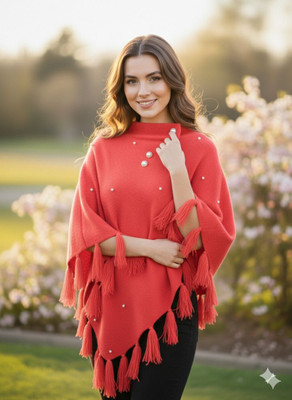 HIMKOTI KNITWEAR Wool Blend Poncho