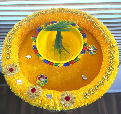 devpriya Haldi Platter-decorative plates for Wedding Haldi Ceremony Thali(Yellow) Jute(1 Pieces, Yellow) deal from flipkart devpriya Haldi Platter-decorative plates for Wedding Haldi Ceremony Thali(Yellow) Jute(1 Pieces, Yellow) deal from flipkart