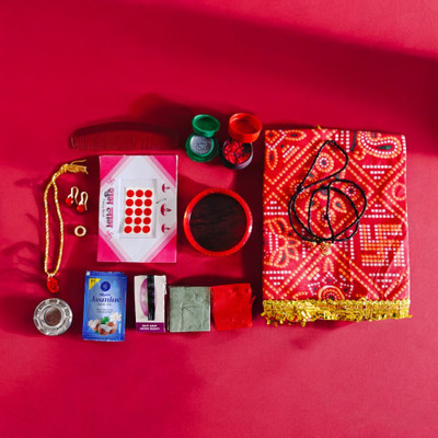 House of Festivals Shringar Set for Devi Pooja Stainless Steel(12 Pieces, Red)