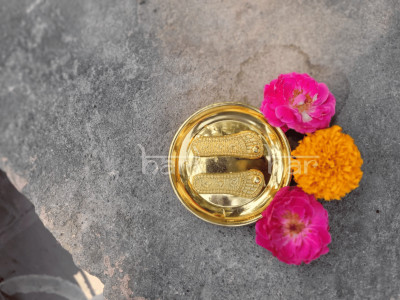 HARIDWARR Laxmi Charan Paduka with Plate Brass(1 Pieces, Gold)