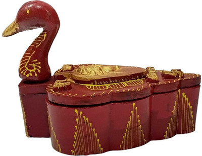 YuviKrissh Roli/Kumkum/Chawal/Haldi Wooden Chopda/Box for Gift and Pooja Purpose Wooden(1 Pieces, Maroon)