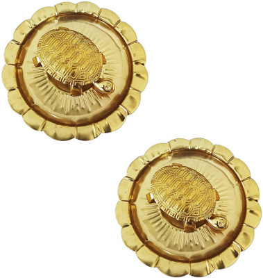 sanskaari Set Of 2 Pcs Kachua Yantra Vaastu Golden-Turtle with Metal Plate Copper(Gold)