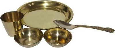 OgCombo Special Laddu Thali Plate Pooja Plate Small Size Pooja Plate Small Size Brass Special Laddu Thal Brass(Gold)