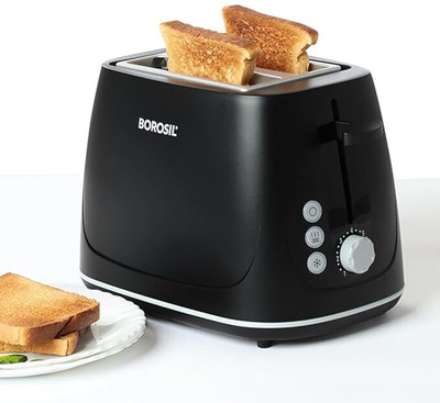 BOROSIL by BOROSIL KRISPY 750W-BLACK 750 W Pop Up Toaster(Black)