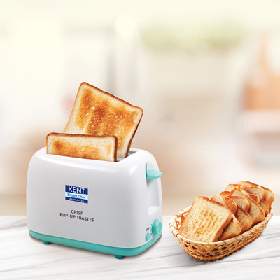 KENT Crisp Pop Up Toaster|6 Heating Modes |Auto Shut Off|Removable Bread Crumbs Tray 750 W Pop Up Toaster(Blue)