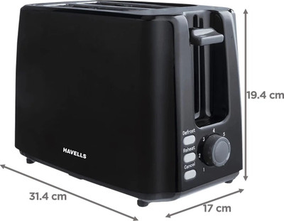 HAVELLS Crisp Plus 750 W Pop Up Toaster(Black)