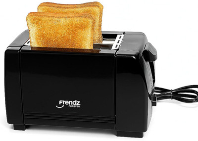 Frendz Toaster 2 slice auto pop up | 750 Watts | 6 Different Browning Controls | Black 750 W Pop Up Toaster(Black)