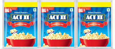 ACT II Classic Salted Popcorn Salted Popcorn(165 g, Pack of 3)