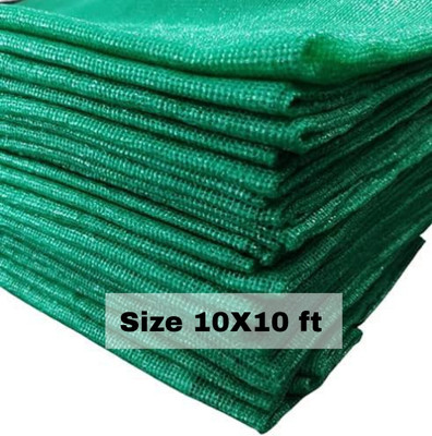 Dharmahouse Uv Stabilized Green Shade Net 10'ft x 10'ft Multipurpose For Garden/Balcony Portable Green House(Green)