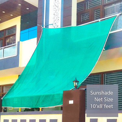 Paveetra Sun Shade Net | Shade Net for Plants Portable Green Net 10x8 Feet Portable Green House(Green)