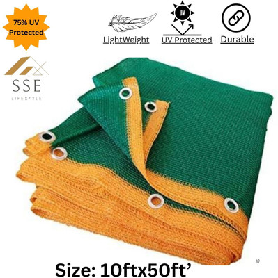 SSE (10ftx50ft)- Green Shade House Net For Balcony, Garden, Plants, Mesh, Agro Net Portable Green House(Green)