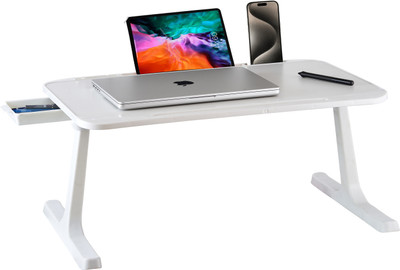 Flipkart Perfect Homes Studio Extra-Stable Wood Portable Laptop Table(Finish Color - White, Pre Assembled)