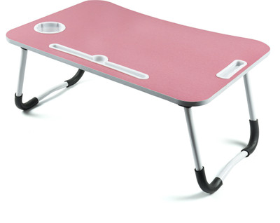 vPLANET Multi-Purpose Laptop Desk for Study with Foldable Legs With Handle ( Pink ) Wood Portable Laptop Table(Finish Color - Pink, Pre Assembled)