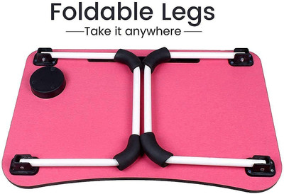 MAYKO & BAYKO Wood Portable Laptop Table(Finish Color - Pink, Pre Assembled)
