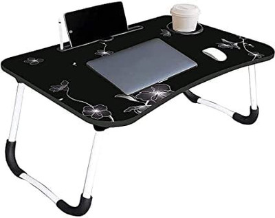 HF HARSH FASHION Wood Portable Laptop Table(Finish Color - White Flower, Pre Assembled)