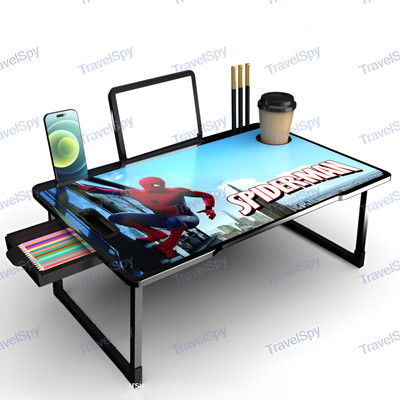 Alliance Multipurpose Foldable with Cup Holder, Study , Bed Wood Portable Laptop Table(Finish Color - SPIDERMAN, Pre Assembled)