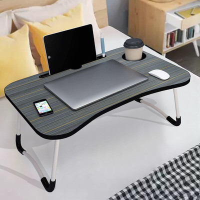 MITHILA Foldable multipurpose Table Wood Portable Laptop Table(Finish Color – BLACK, Pre Assembled)