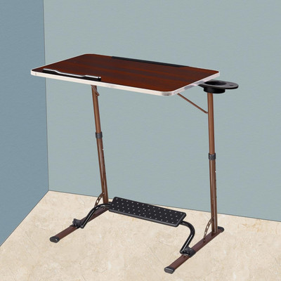 WOW MATE XL Pro Table Mat Finish Engineered Wood Top Steel Frame Multipurpose All-in-One Wood Portable Laptop Table(Finish Color - Mahogany, DIY(Do-It-Yourself))