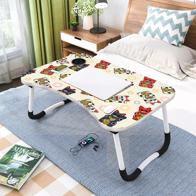 MITHILA Wood Portable Laptop Table(Finish Color - PRINTED RED, Pre Assembled)