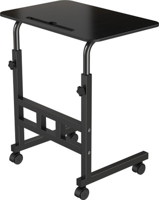 ELV DIRECT Multipurpose Adjustable Height Table With Wheels For Work From Home,Study,Office Wood Portable Laptop Table(Finish Color - BLACK, DIY(Do-It-Yourself))