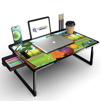 sarun sales Foldable multipurpose Table Wood Portable Laptop Table(Finish Color - BLACK, Pre Assembled)