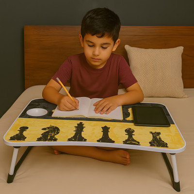 Prem Enterprise Foldable multipurpose Laptop Table Wood Portable Laptop Table(Finish Color - Yellow, Pre Assembled)