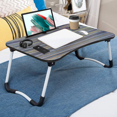 MITHILA Foldable multipurpose Table Wood Portable Laptop Table(Finish Color - BLACK, Pre Assembled)
