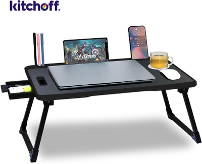 kitchoff Foldable multipurpose Table Wood Portable Laptop Table(Finish Color - MULTICOLOUR, Pre Assembled)