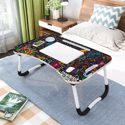 NAVRANGI Foldable multipurpose Laptop Table Wood Portable Laptop Table(Finish Color - Black, Pre Assembled)