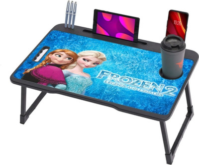 MAKD MULTIPURPOSE FOLDABLE WITH CUP HOLDER , STUDY & LAPTOP TABLE Wood Portable Laptop Table(Finish Color - FROCEN, Pre Assembled)