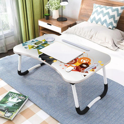 Sahajanand Foldable multipurpose Laptop Table Wood Portable Laptop Table(Finish Color - Creative Mind, Pre Assembled)